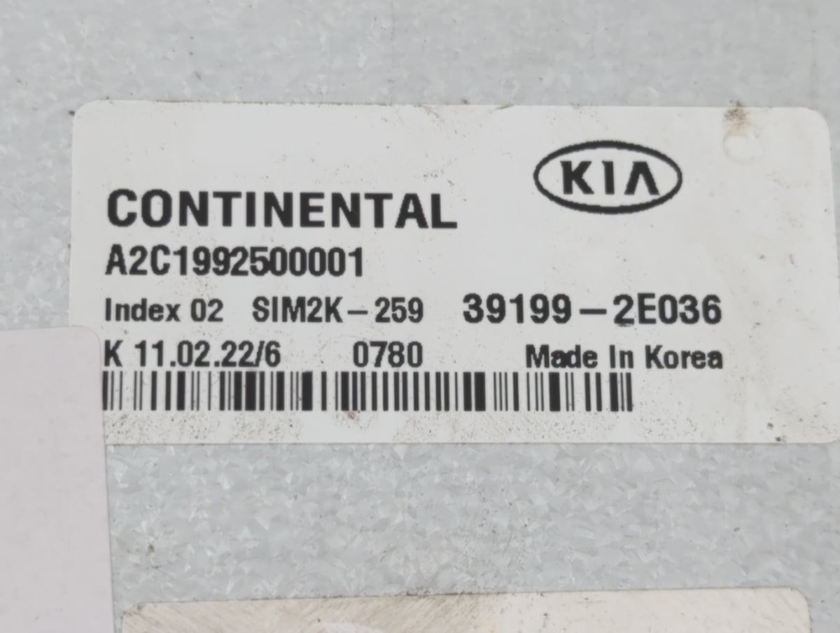 2020-2021 Kia Forte PCM Engine Control Computer ECU ECM PCU OEM P/N:39199-2E036 Fits 2020 2021 OEM Used Auto Parts - Oemused