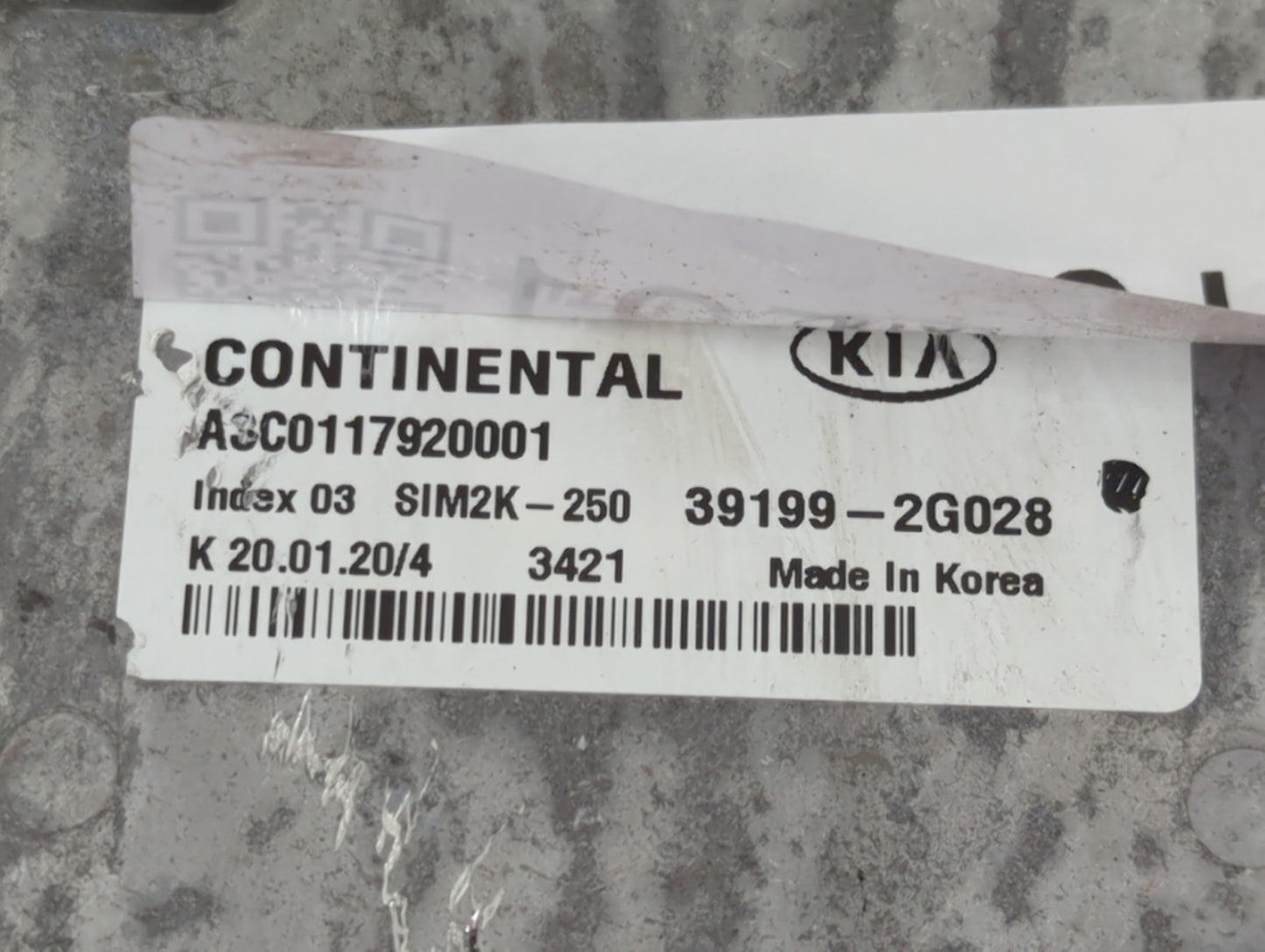 2019-2020 Kia Optima PCM Engine Control Computer ECU ECM PCU OEM P/N:39199-2G028 Fits Fits 2019 2020 OEM Used Auto Parts - O