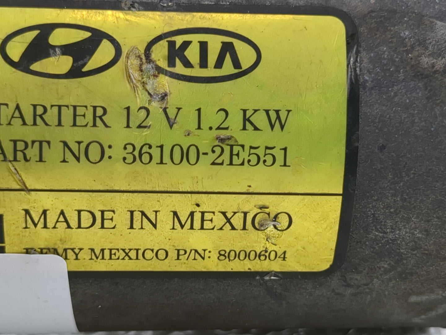 2016-2020 Kia Optima Car Starter Motor Solenoid OEM P/N:36100-2E551 Fits Fits 2015 2016 2017 2018 2019 2020 OEM Used Auto Pa