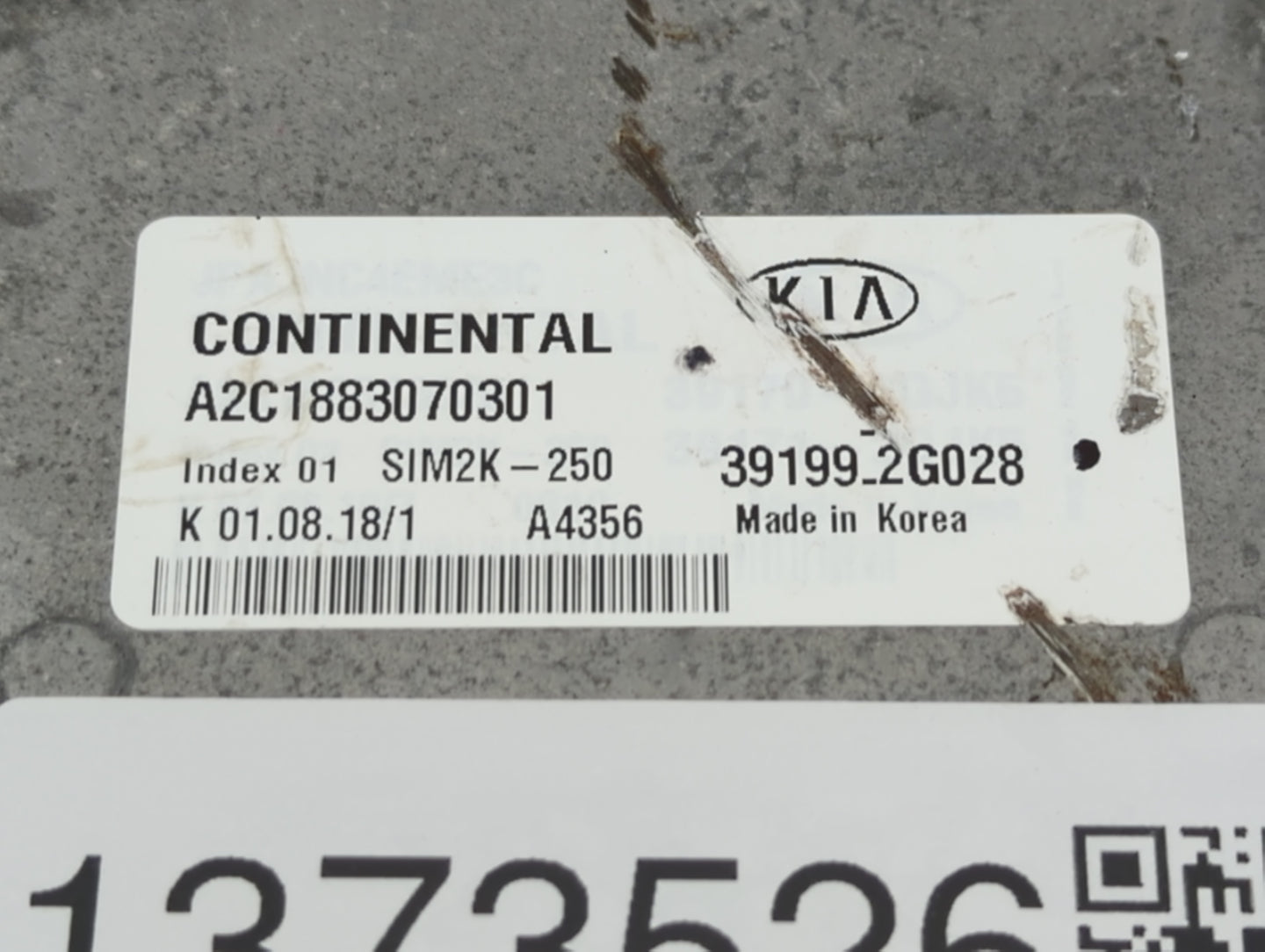 2019-2020 Kia Optima PCM Engine Control Computer ECU ECM PCU OEM P/N:39199-2G028 Fits Fits 2019 2020 OEM Used Auto Parts - O