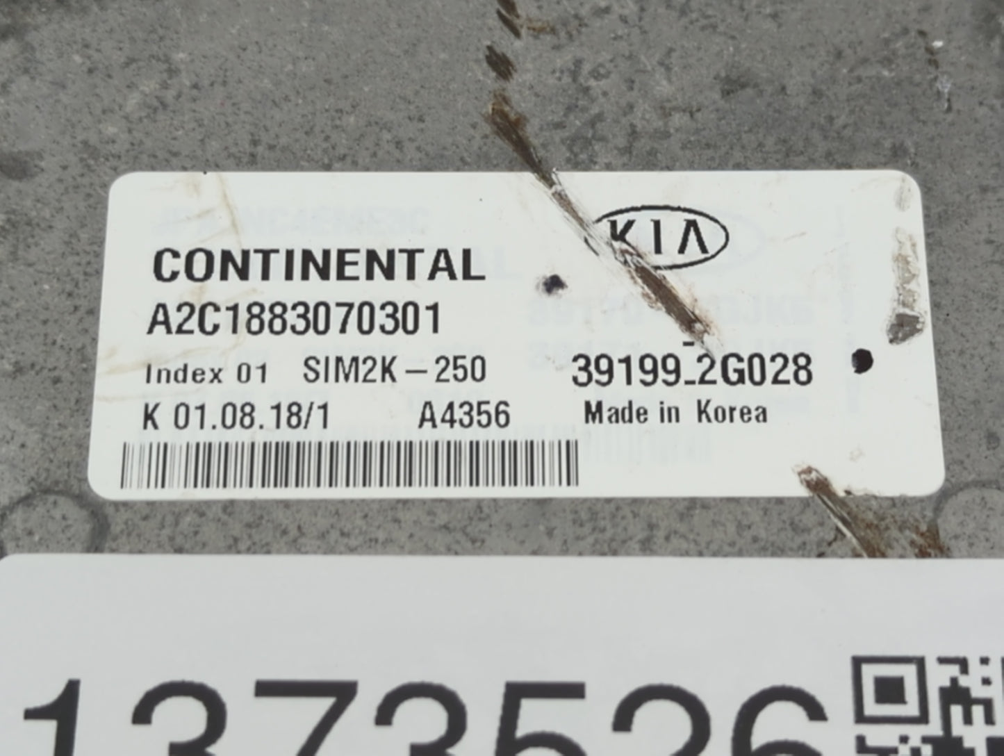2019-2020 Kia Optima PCM Engine Control Computer ECU ECM PCU OEM P/N:39199-2G028 Fits Fits 2019 2020 OEM Used Auto Parts - O