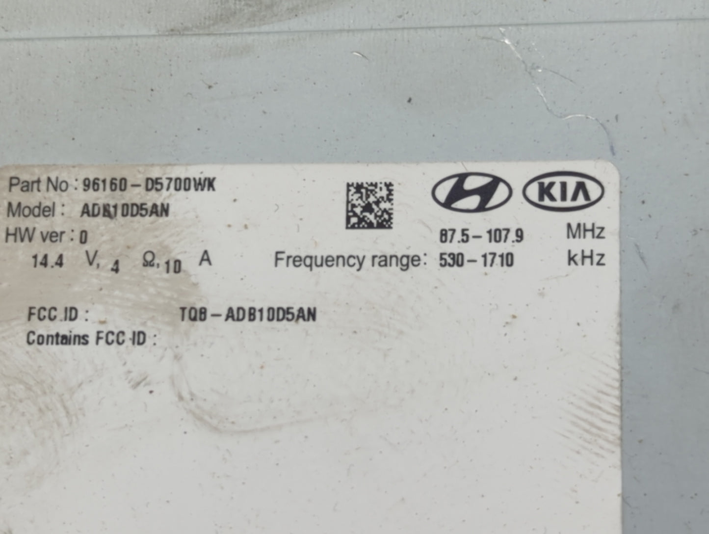 2019-2020 Kia Optima Radio AM FM Cd Player Receiver Replacement P/N:96160-D5700WK Fits Fits 2019 2020 OEM Used Auto Parts - 