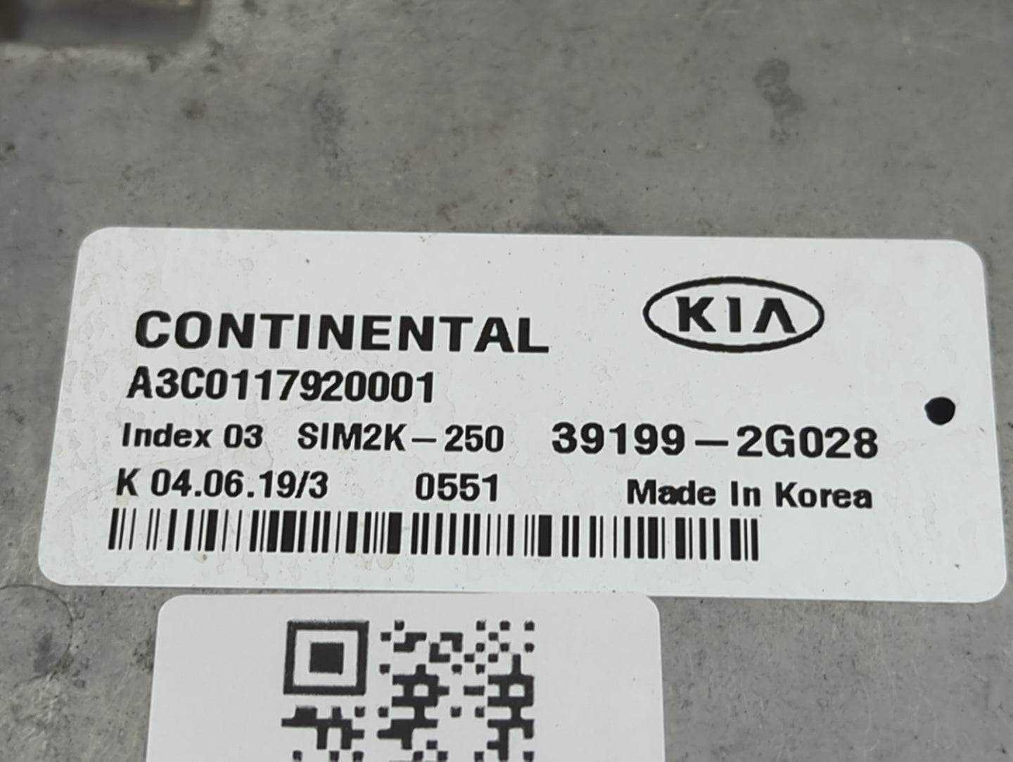 2019-2020 Kia Optima PCM Engine Control Computer ECU ECM PCU OEM P/N:39199-2G028 A3C0117920001, SIM2K-250 Fits Fits 2019 202
