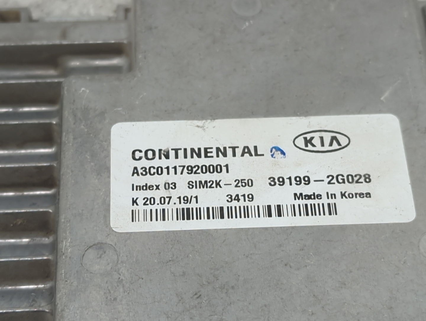 2019-2020 Kia Optima PCM Engine Control Computer ECU ECM PCU OEM P/N:39199-2G028 A3C0117920001, SIM2K-250 Fits Fits 2019 202