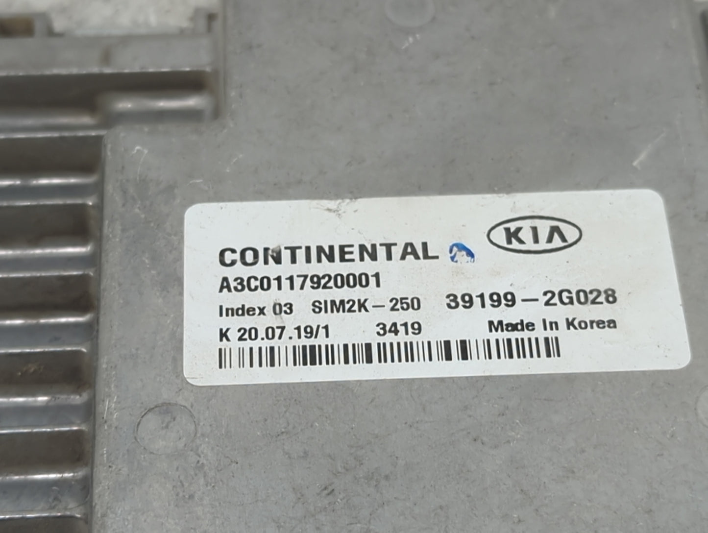 2019-2020 Kia Optima PCM Engine Control Computer ECU ECM PCU OEM P/N:39199-2G028 A3C0117920001, SIM2K-250 Fits Fits 2019 202