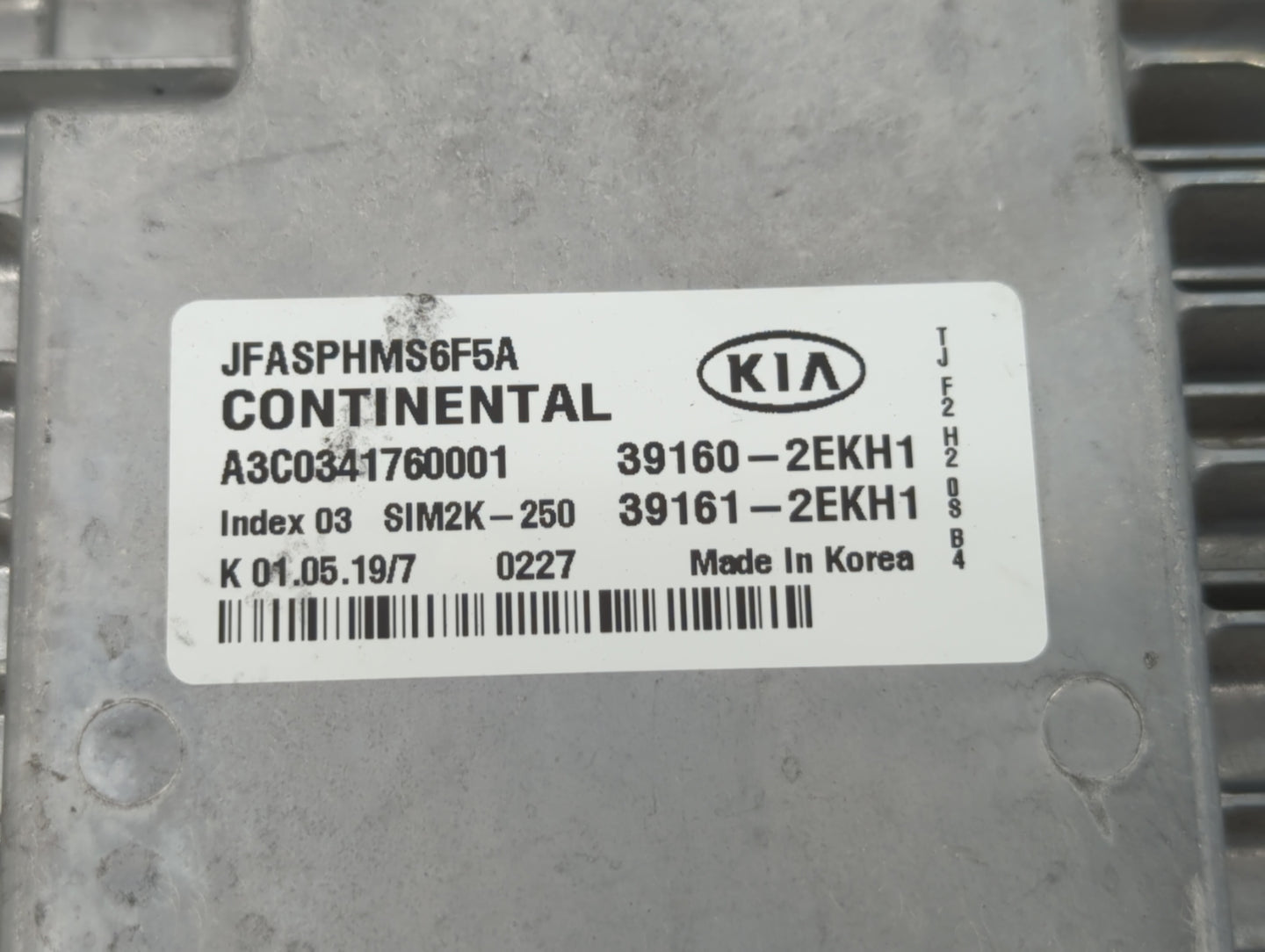 2020 Kia Optima PCM Engine Control Computer ECU ECM PCU OEM P/N:39161-2EKH1 39160-2EKH1 Fits OEM Used Auto Parts - Oemusedau