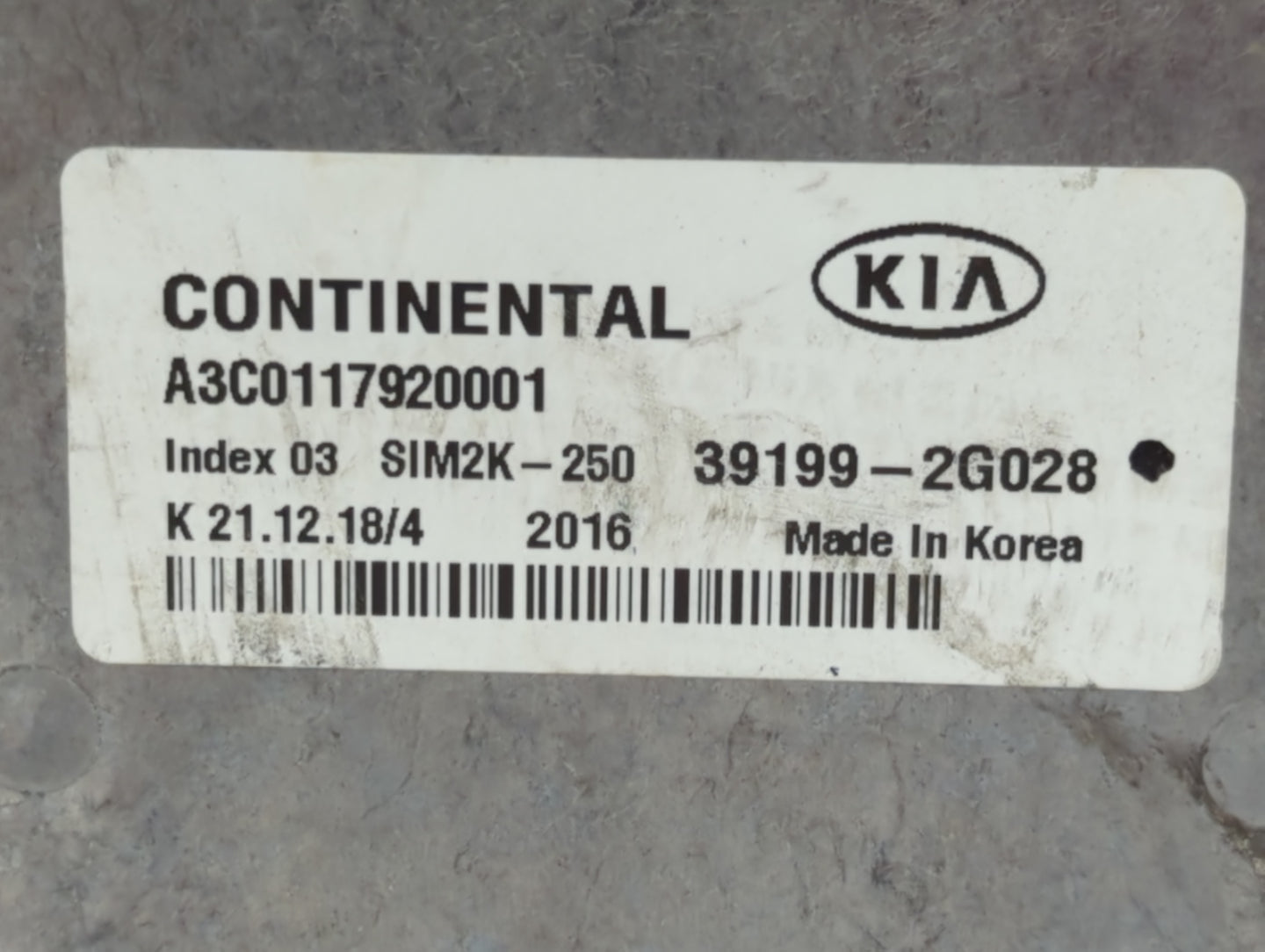 2019-2020 Kia Optima PCM Engine Control Computer ECU ECM PCU OEM P/N:39199-2G028 Fits Fits 2019 2020 OEM Used Auto Parts - O