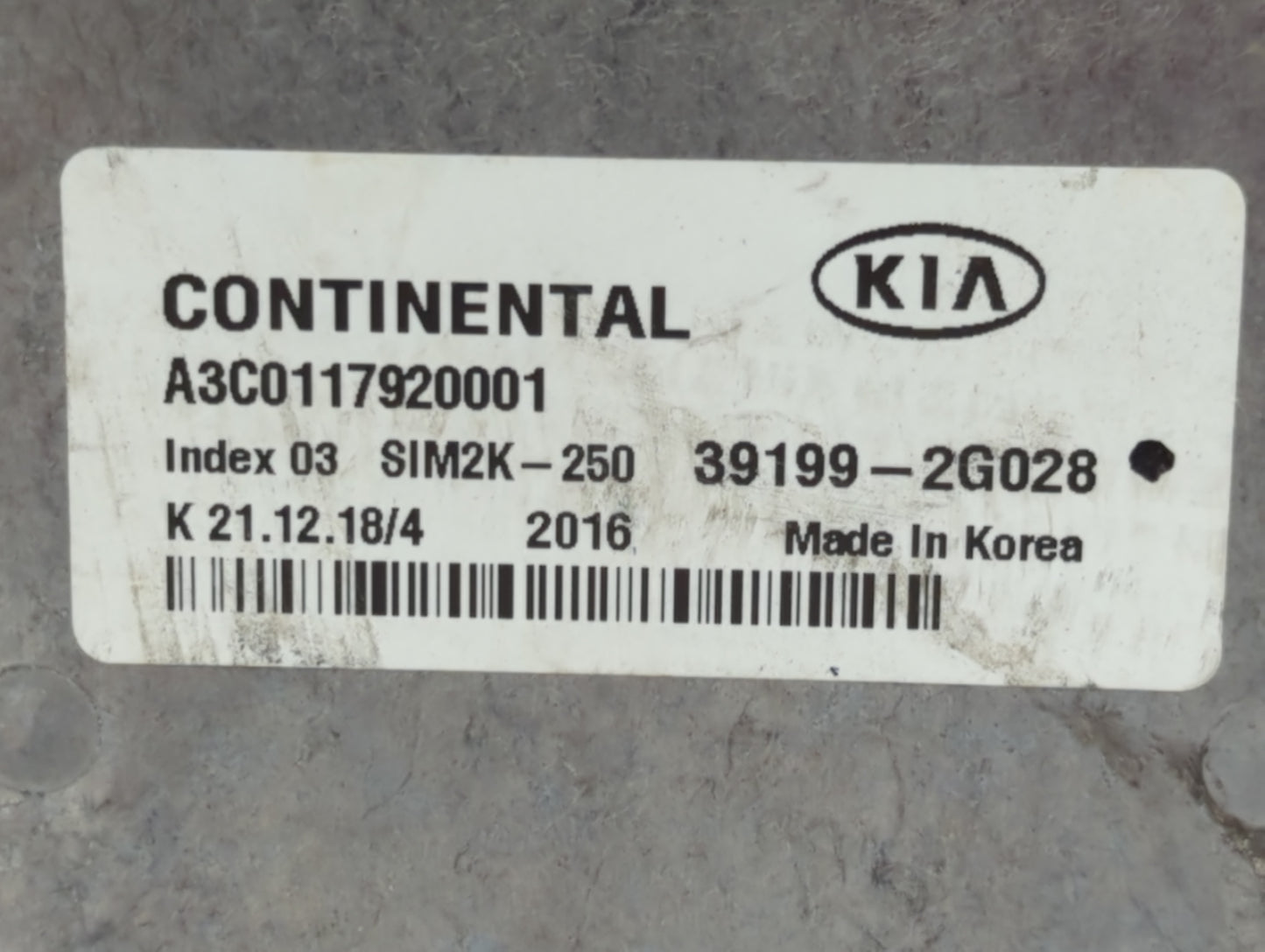 2019-2020 Kia Optima PCM Engine Control Computer ECU ECM PCU OEM P/N:39199-2G028 Fits Fits 2019 2020 OEM Used Auto Parts - O