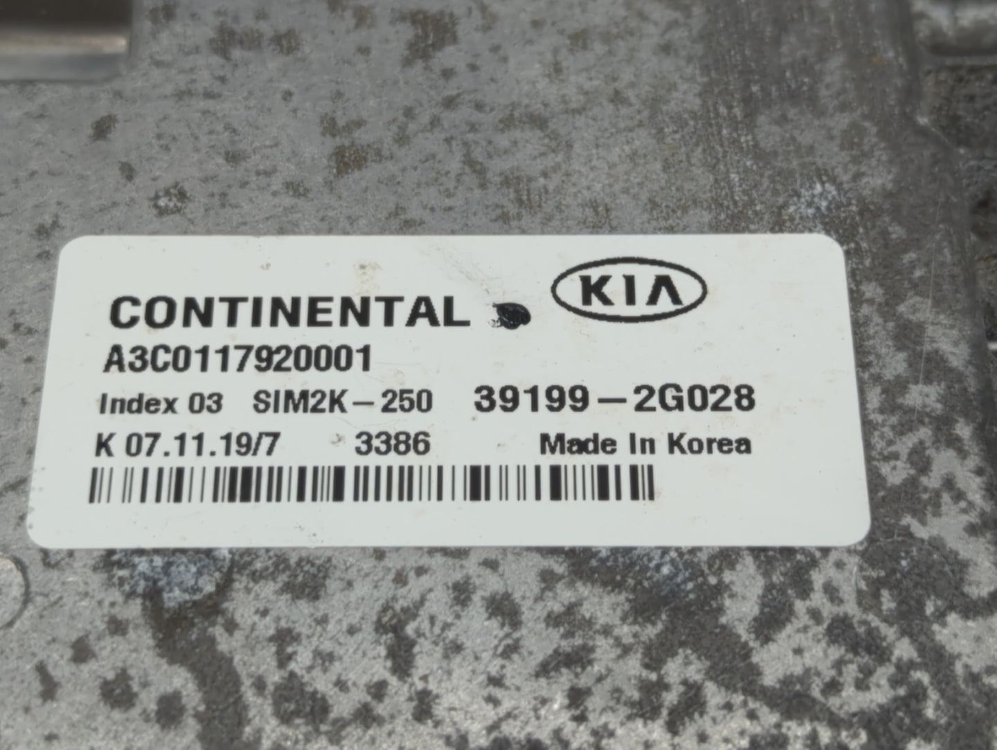 2019-2020 Kia Optima PCM Engine Control Computer ECU ECM PCU OEM P/N:39199-2G028 Fits Fits 2019 2020 OEM Used Auto Parts - O
