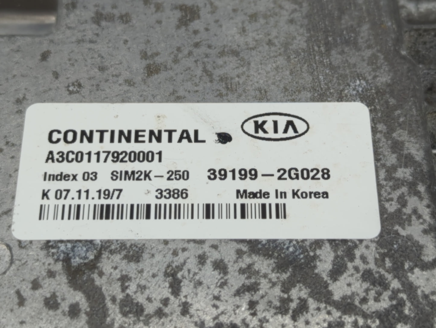 2019-2020 Kia Optima PCM Engine Control Computer ECU ECM PCU OEM P/N:39199-2G028 Fits Fits 2019 2020 OEM Used Auto Parts - O