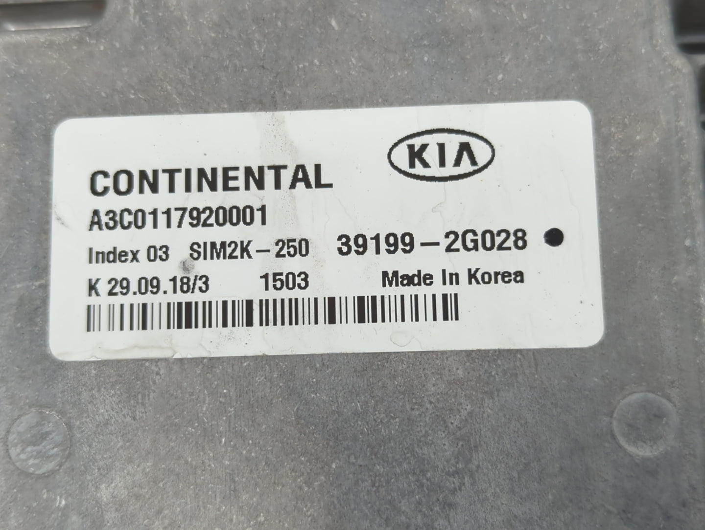 2019-2020 Kia Optima PCM Engine Control Computer ECU ECM PCU OEM P/N:39199-2G028 Fits Fits 2019 2020 OEM Used Auto Parts - O