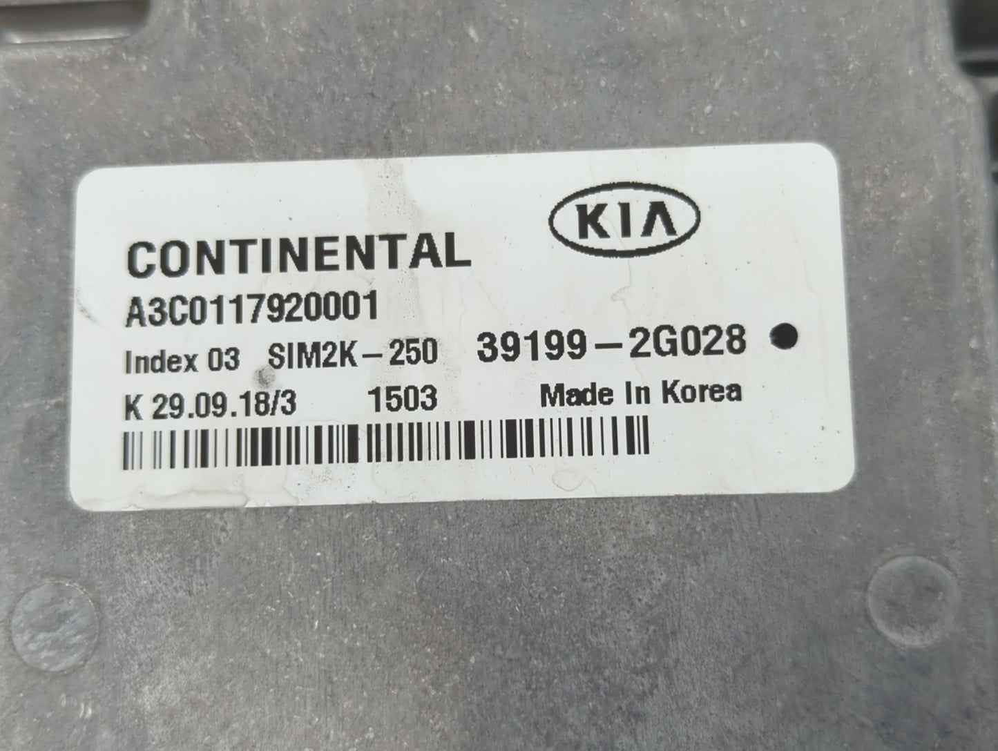 2019-2020 Kia Optima PCM Engine Control Computer ECU ECM PCU OEM P/N:39199-2G028 Fits Fits 2019 2020 OEM Used Auto Parts - O