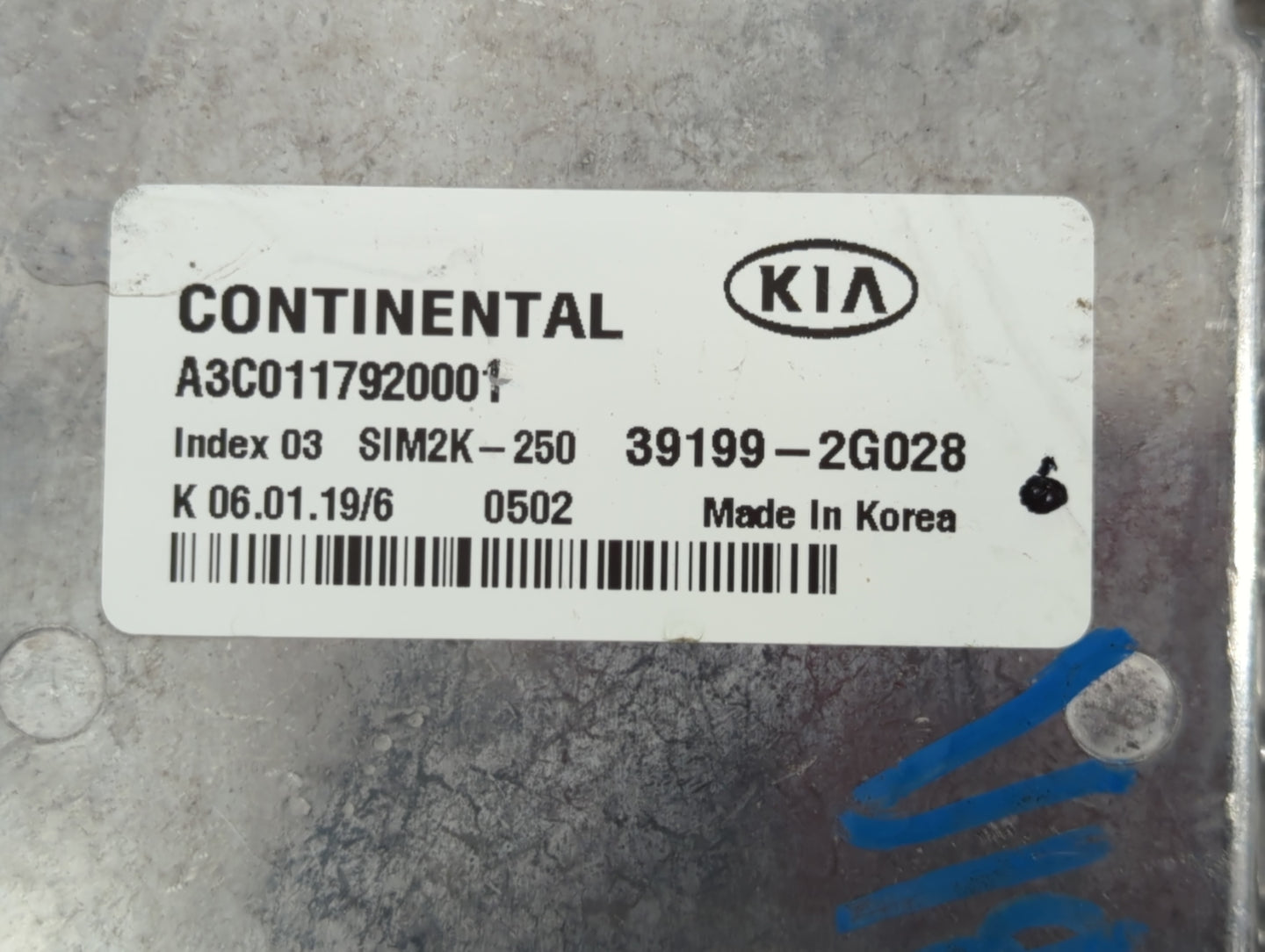 2019-2020 Kia Optima PCM Engine Control Computer ECU ECM PCU OEM P/N:A3C0117920001 39199-2G028 Fits Fits 2019 2020 OEM Used 