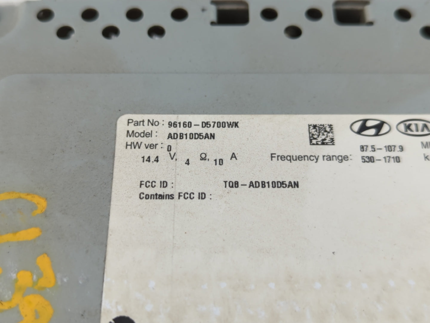 2019-2020 Kia Optima Radio AM FM Cd Player Receiver Replacement P/N:96160-D5700WK Fits Fits 2019 2020 OEM Used Auto Parts - 