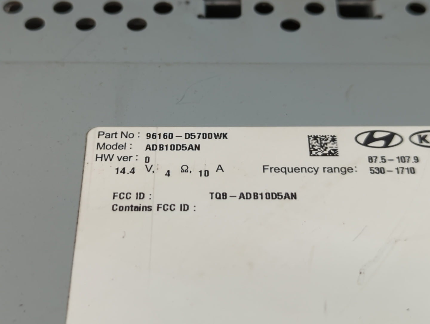2019-2020 Kia Optima Radio AM FM Cd Player Receiver Replacement P/N:96160-D5700WK Fits Fits 2019 2020 OEM Used Auto Parts - 