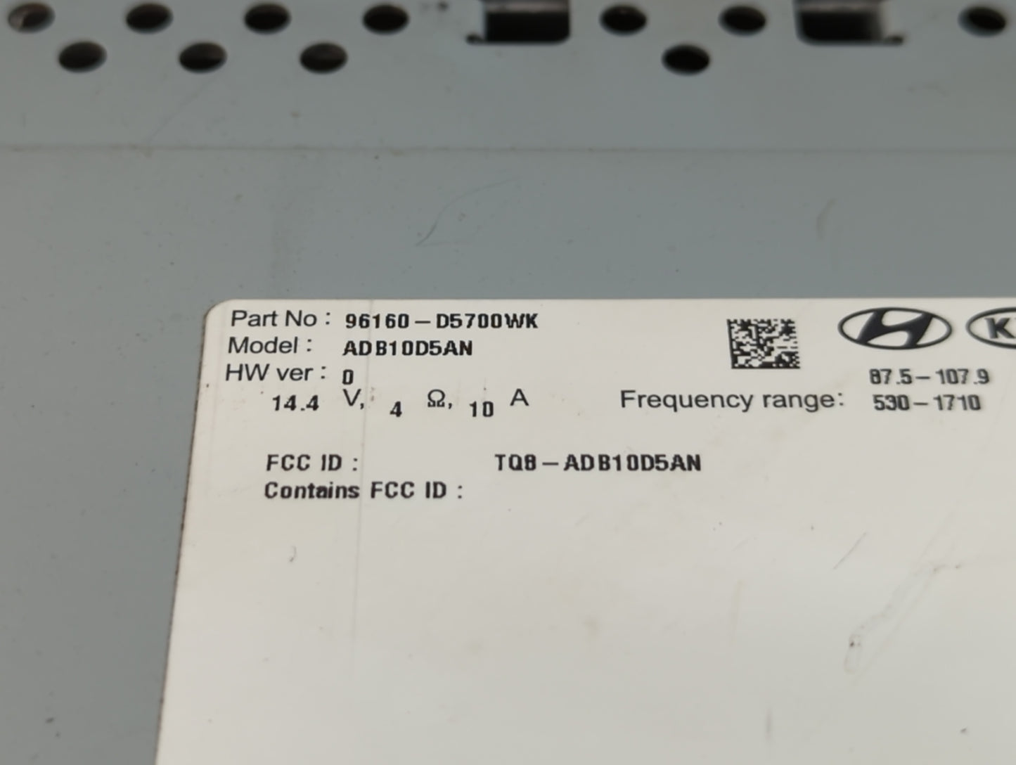 2019-2020 Kia Optima Radio AM FM Cd Player Receiver Replacement P/N:96160-D5700WK Fits Fits 2019 2020 OEM Used Auto Parts - 