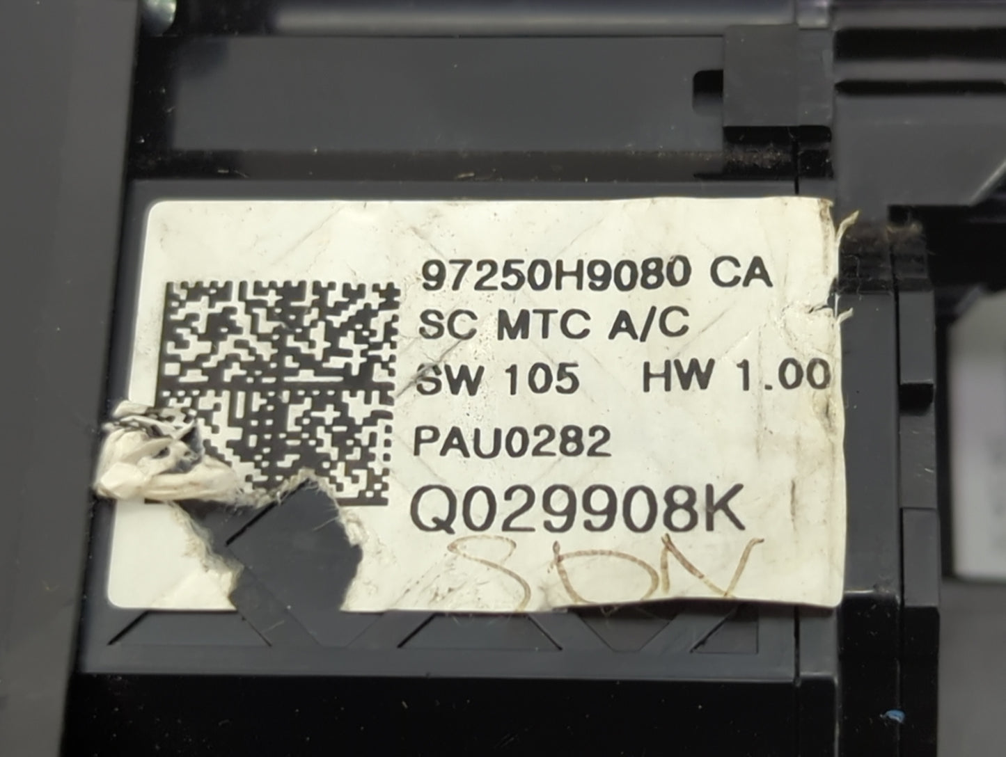 2020 Kia Rio Climate Control Module Temperature AC/Heater Replacement P/N:97250H9080 Fits OEM Used Auto Parts - Oemusedautop