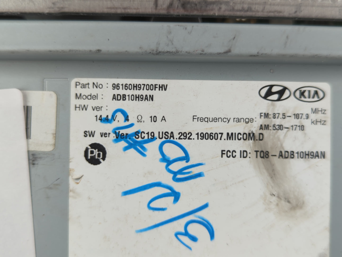 2019-2020 Kia Rio Radio AM FM Cd Player Receiver Replacement P/N:96160H9700FHV Fits Fits 2019 2020 OEM Used Auto Parts - Oem