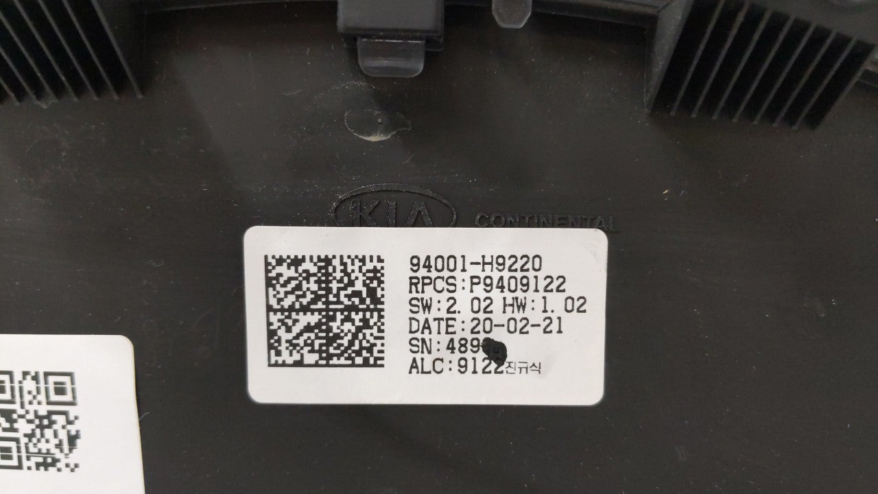 2019-2020 Kia Rio Instrument Cluster Speedometer Gauges P/N:94001-H9220 Fits Fits 2019 2020 OEM Used Auto Parts - Oemusedaut