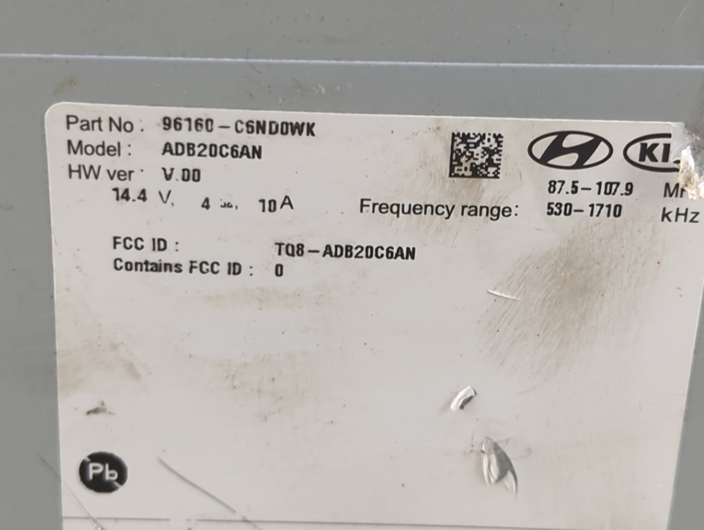 2019-2020 Kia Sorento Radio AM FM Cd Player Receiver Replacement P/N:96160-C6ND0WK ADB20C6AN, TQ8-ADB20C6AN Fits Fits 2019 2