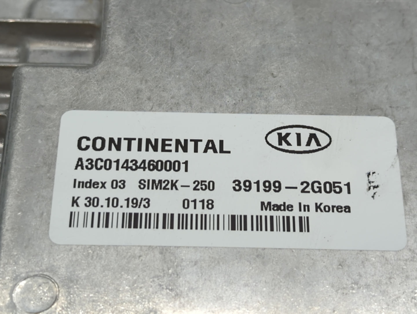 2019-2020 Kia Sorento PCM Engine Control Computer ECU ECM PCU OEM P/N:39199-2G051 Fits Fits 2019 2020 OEM Used Auto Parts - 