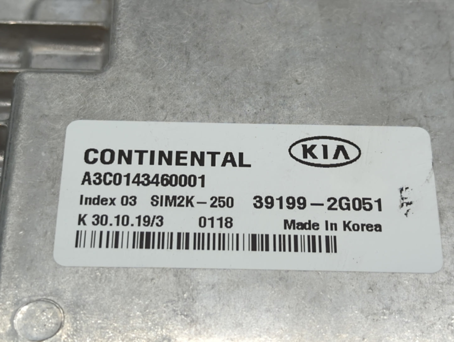 2019-2020 Kia Sorento PCM Engine Control Computer ECU ECM PCU OEM P/N:39199-2G051 Fits Fits 2019 2020 OEM Used Auto Parts - 