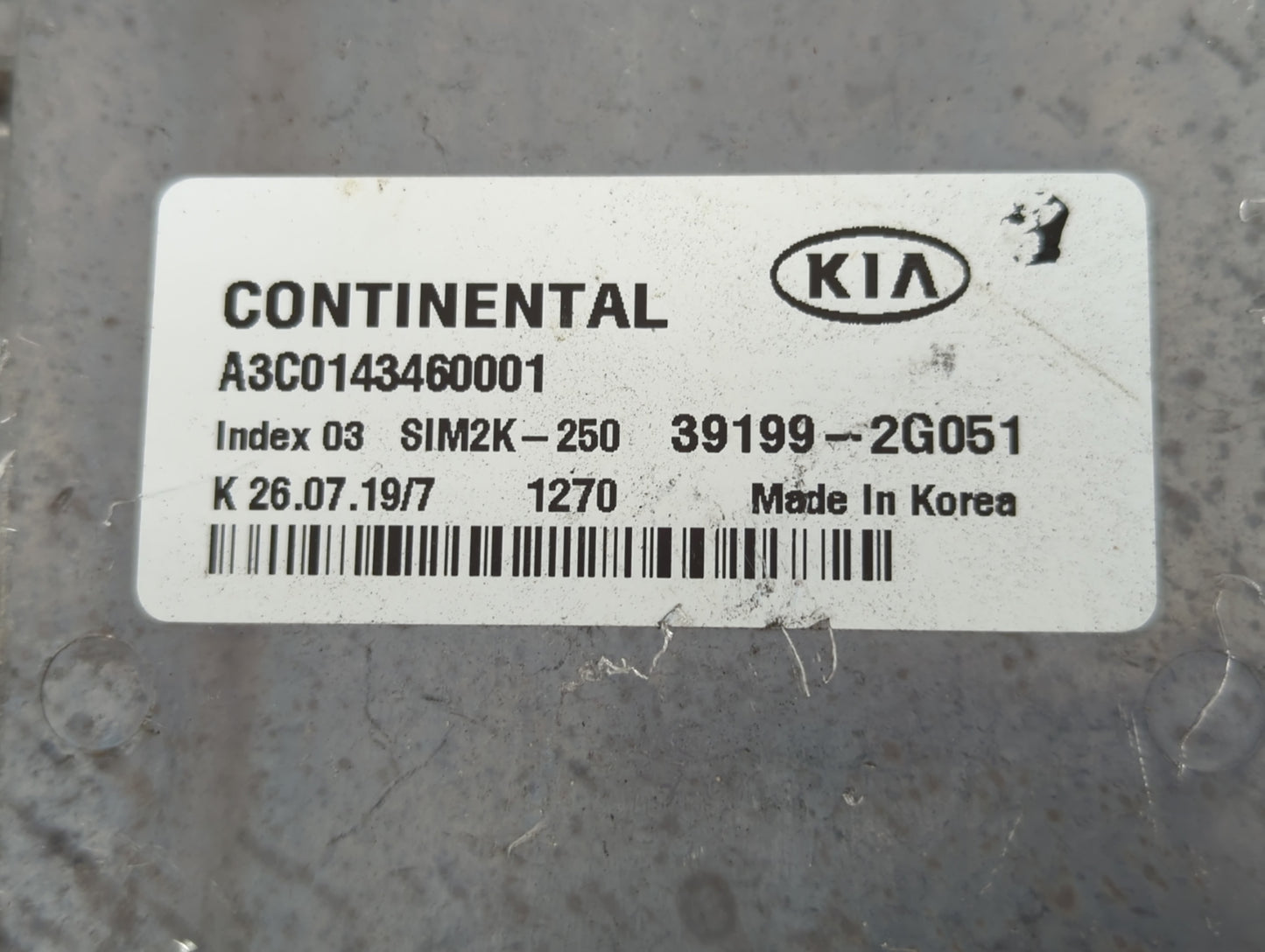 2019-2020 Kia Sorento PCM Engine Control Computer ECU ECM PCU OEM P/N:A3C0143460001 39199-2G051 Fits Fits 2019 2020 OEM Used