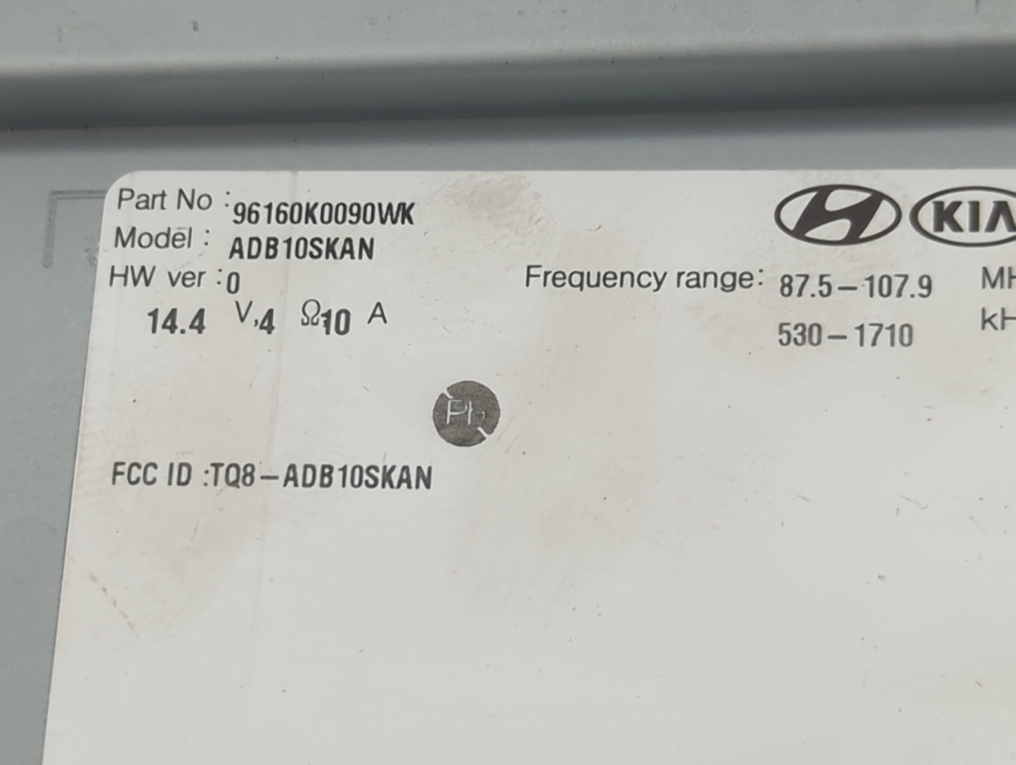 2020-2021 Kia Soul Radio AM FM Cd Player Receiver Replacement P/N:96160K0090WK Fits Fits 2020 2021 OEM Used Auto Parts - Oem