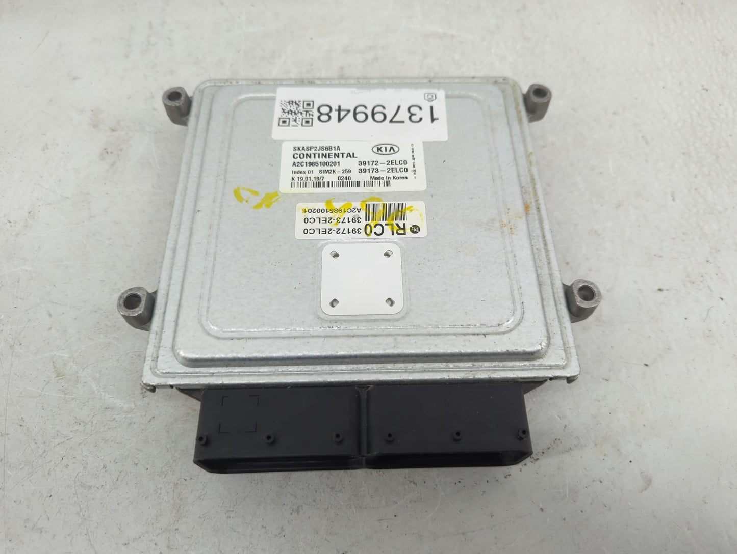 2020-2021 Kia Soul PCM Engine Control Computer ECU ECM PCU OEM P/N:39172-2ELC0 Fits Fits 2020 2021 OEM Used Auto Parts - Oem