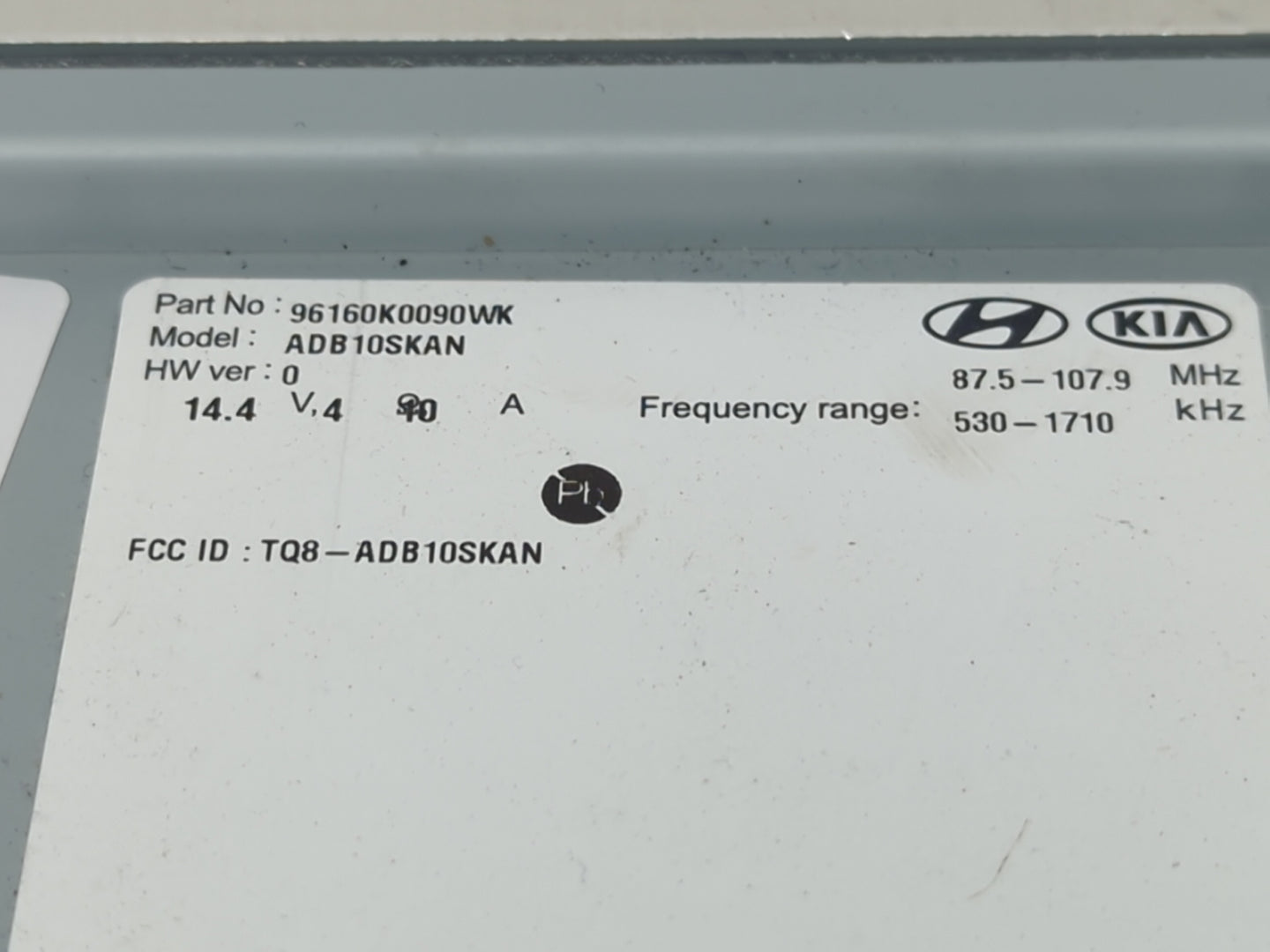 2020-2021 Kia Soul Radio AM FM Cd Player Receiver Replacement P/N:96160K0090WK Fits Fits 2020 2021 OEM Used Auto Parts - Oem
