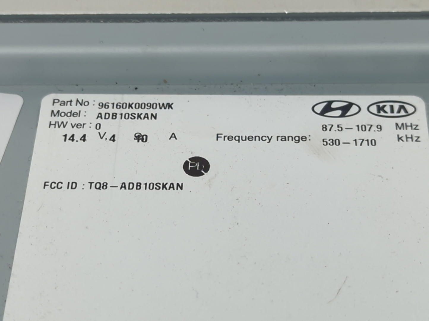 2020-2021 Kia Soul Radio AM FM Cd Player Receiver Replacement P/N:96160K0090WK Fits Fits 2020 2021 OEM Used Auto Parts - Oem