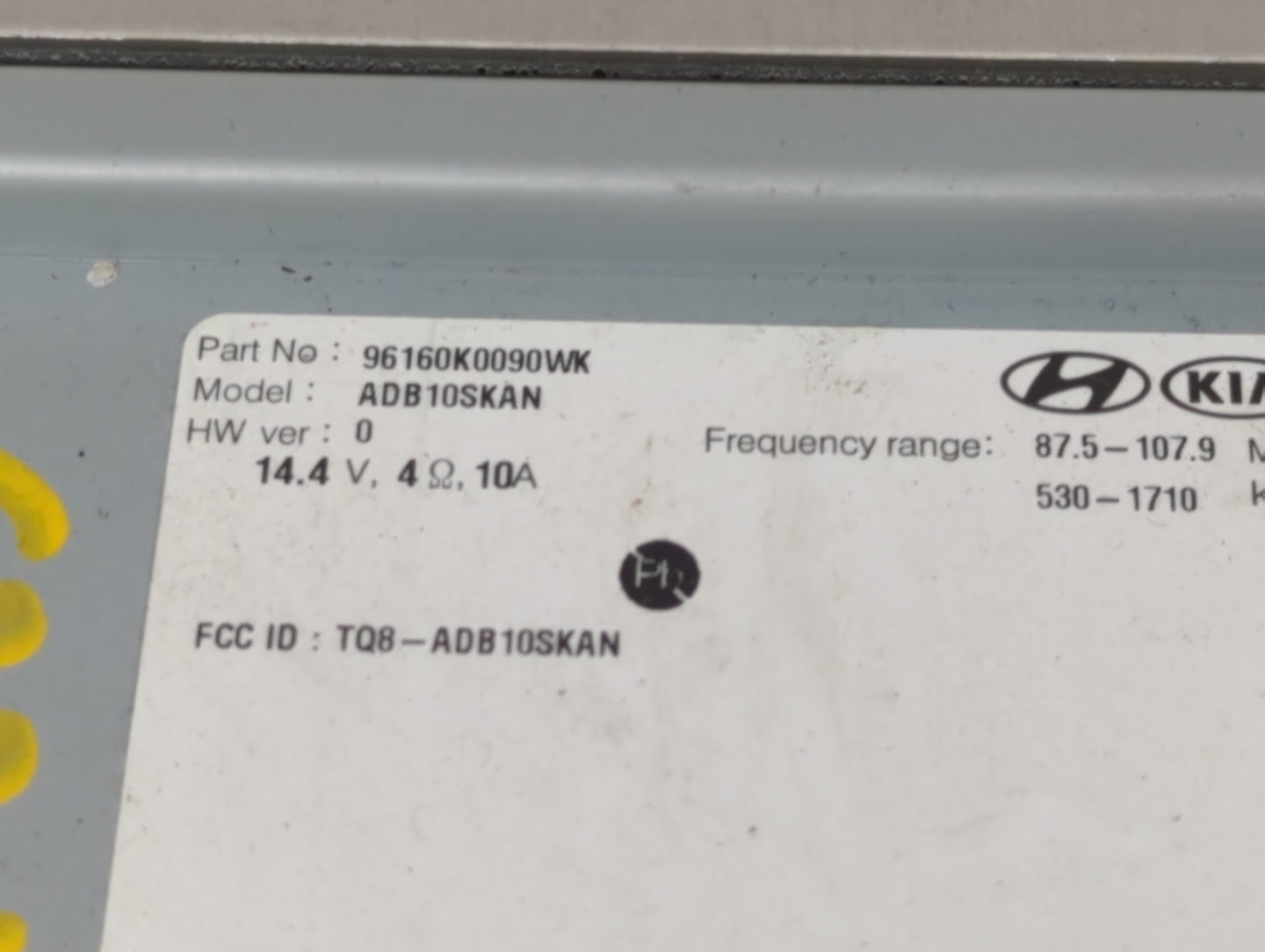 2020-2021 Kia Soul Radio AM FM Cd Player Receiver Replacement P/N:96160K0090WK Fits Fits 2020 2021 OEM Used Auto Parts - Oem