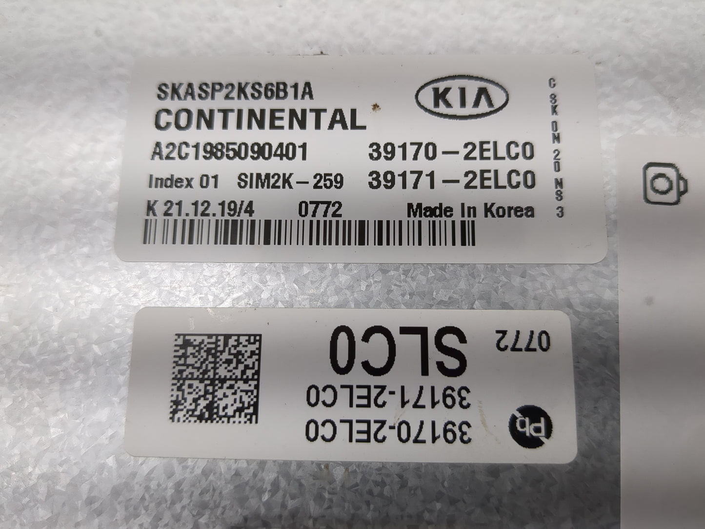 2020-2021 Kia Soul PCM Engine Control Computer ECU ECM PCU OEM P/N:39170-2ELC0 39171-2ELC0, SKASP2KS6B1A Fits Fits 2020 2021