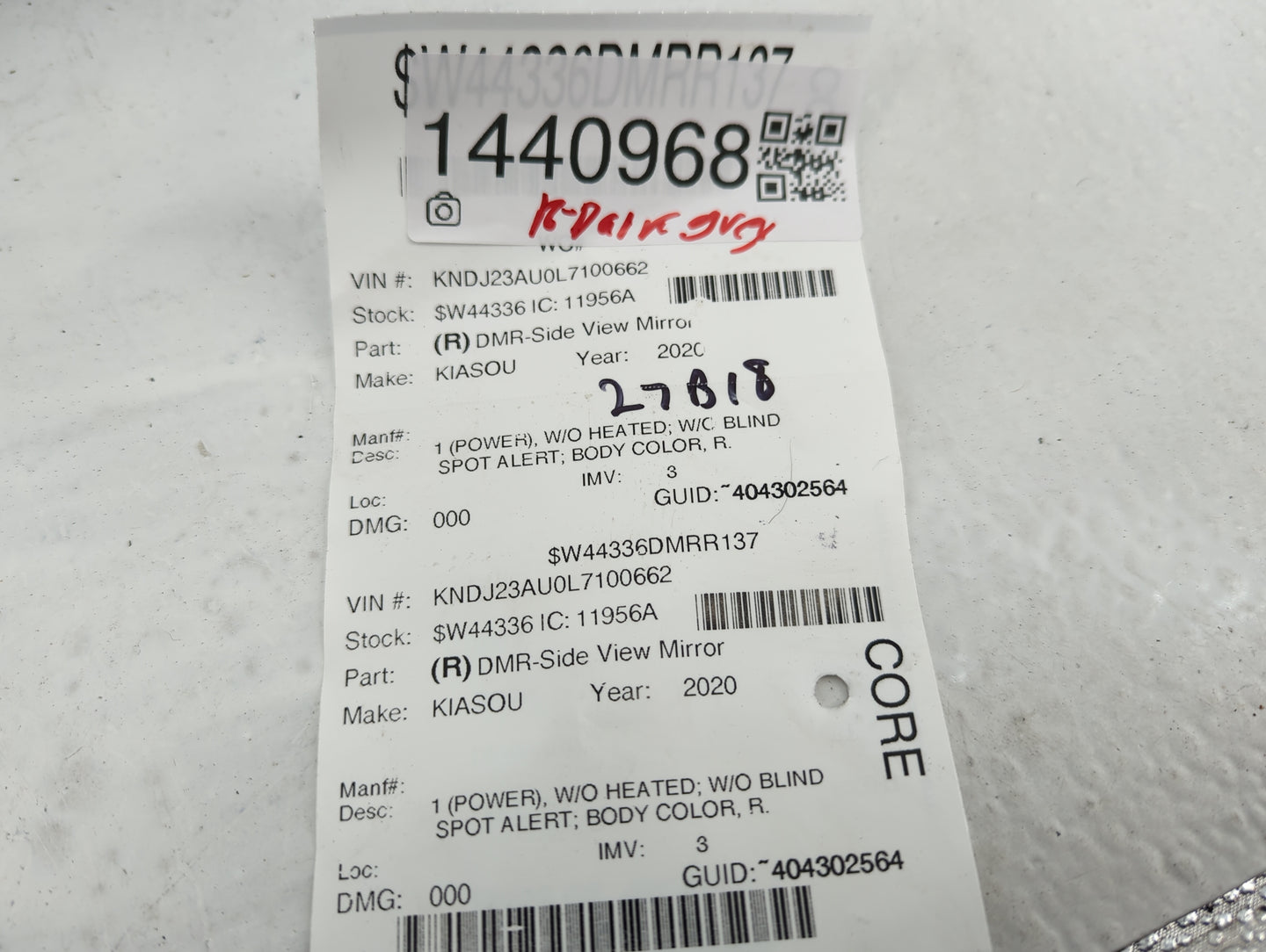 2020-2021 Kia Soul Passenger Side View Mirror - Right Door Mirror OEM Used - Oemusedautoparts1.com