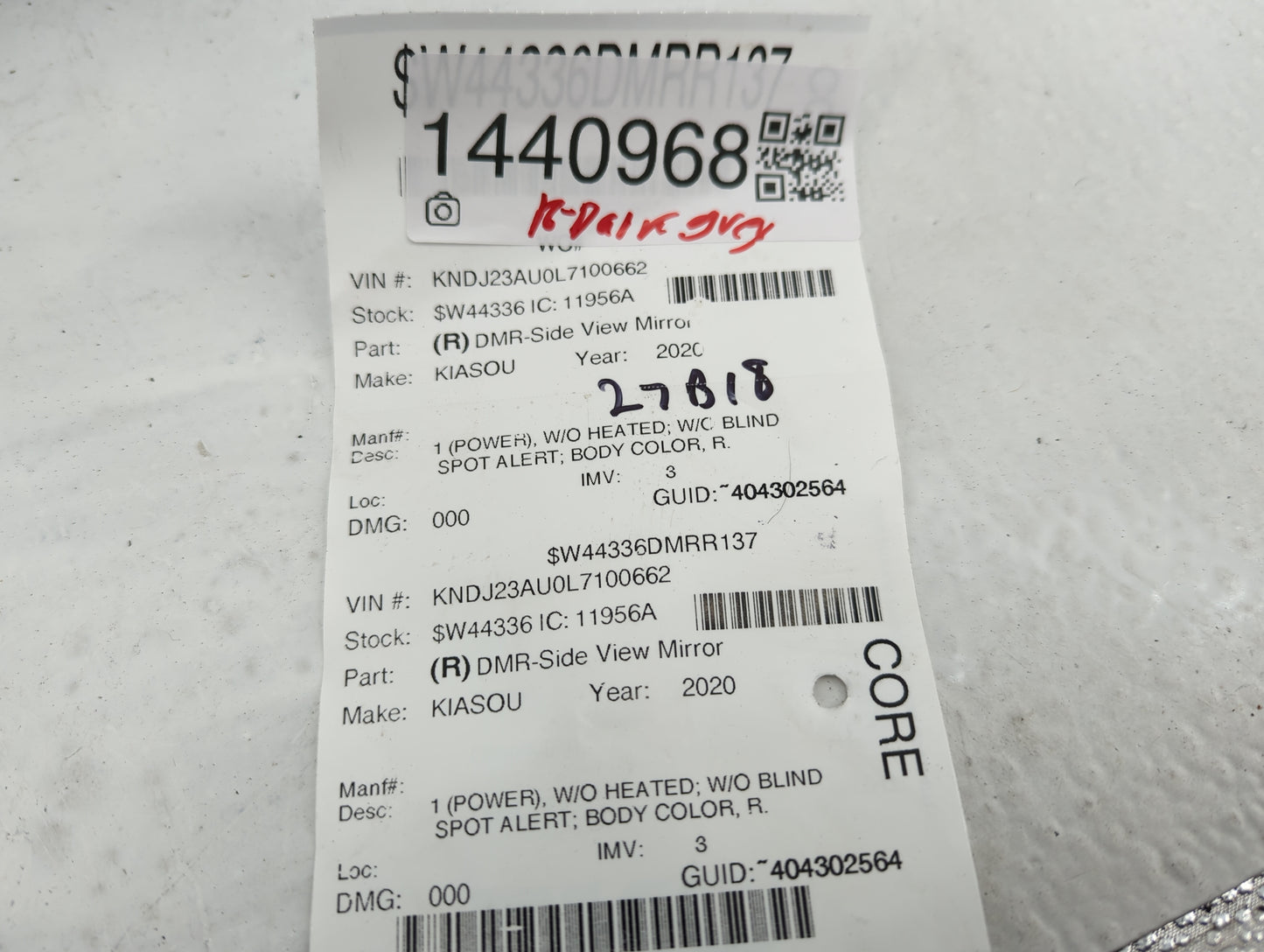 2020-2021 Kia Soul Passenger Side View Mirror - Right Door Mirror OEM Used - Oemusedautoparts1.com