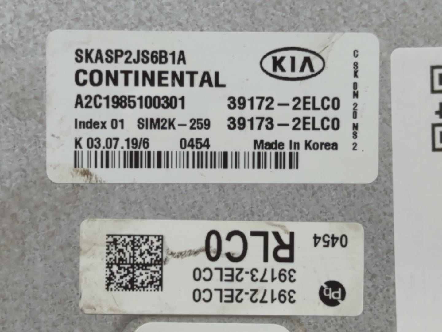 2020-2021 Kia Soul PCM Engine Control Computer ECU ECM PCU OEM P/N:39172-2ELC0 Fits Fits 2020 2021 OEM Used Auto Parts - Oem