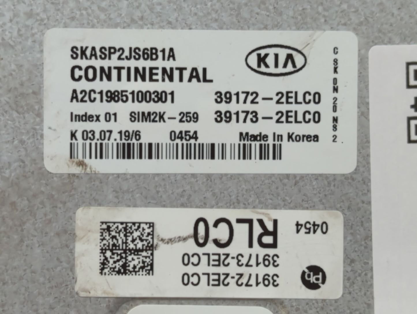 2020-2021 Kia Soul PCM Engine Control Computer ECU ECM PCU OEM P/N:39172-2ELC0 Fits Fits 2020 2021 OEM Used Auto Parts - Oem