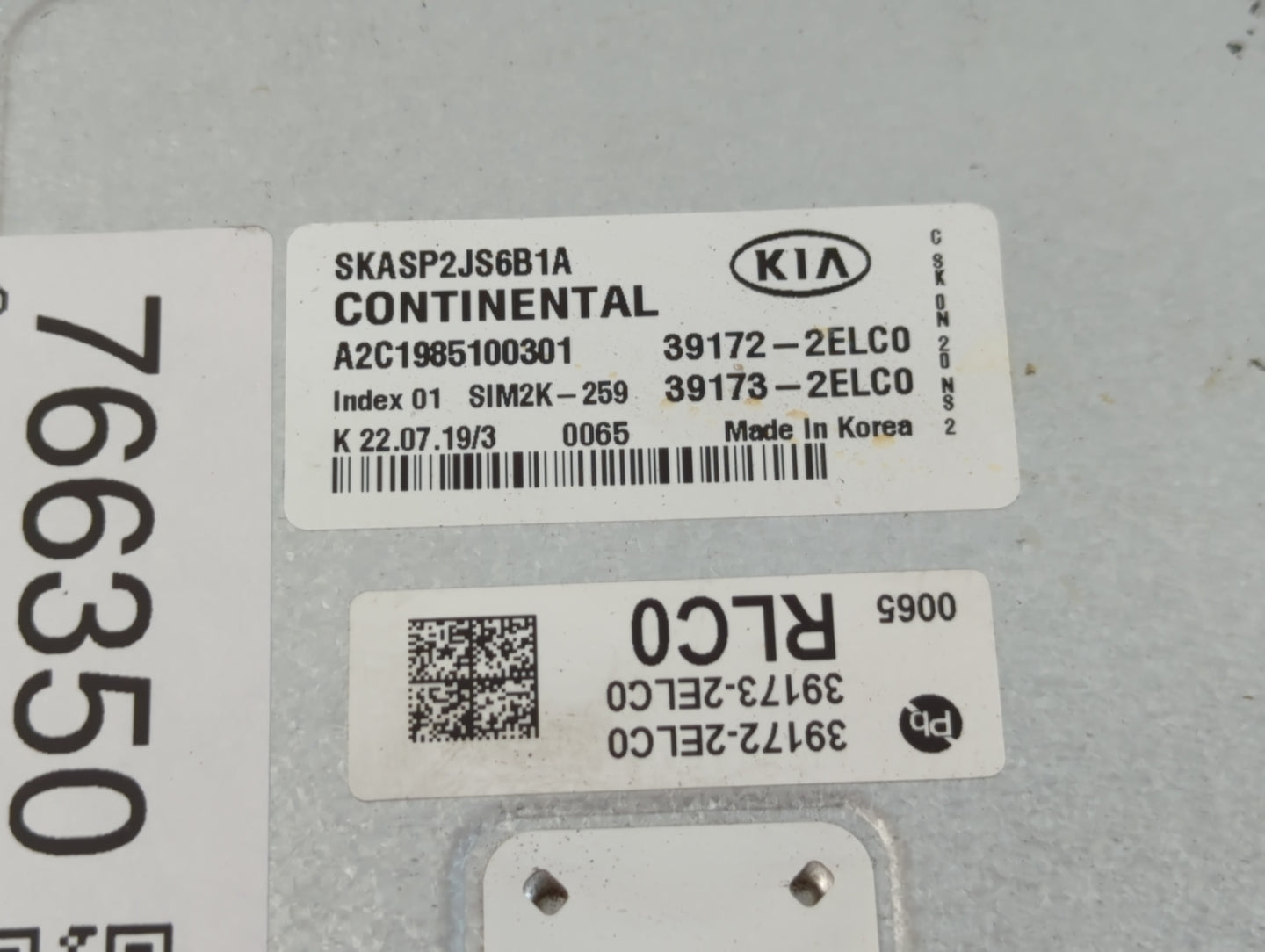 2020-2021 Kia Soul PCM Engine Control Computer ECU ECM PCU OEM P/N:39172-2ELC0 Fits Fits 2020 2021 OEM Used Auto Parts - Oem
