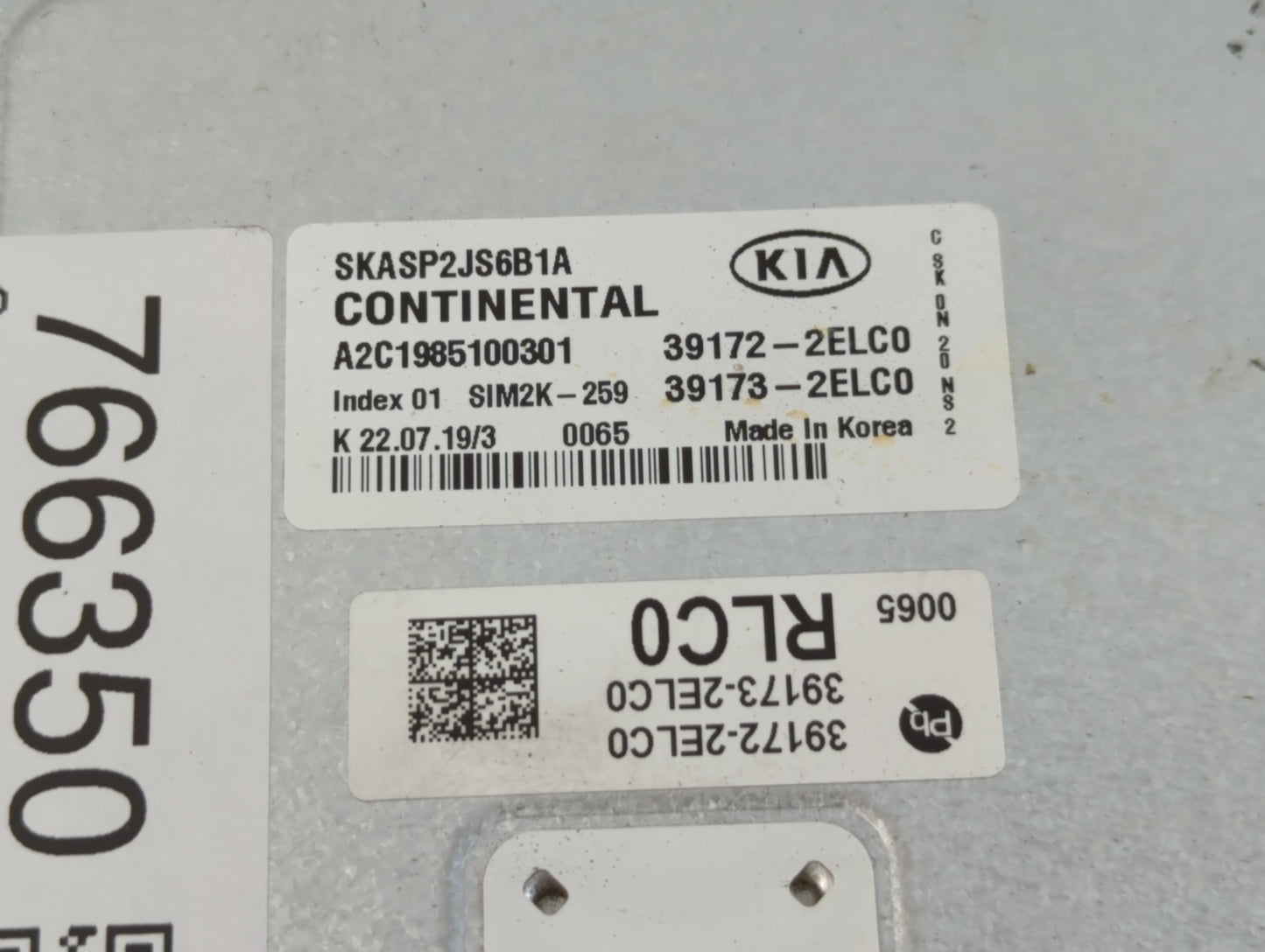 2020-2021 Kia Soul PCM Engine Control Computer ECU ECM PCU OEM P/N:39172-2ELC0 Fits Fits 2020 2021 OEM Used Auto Parts - Oem