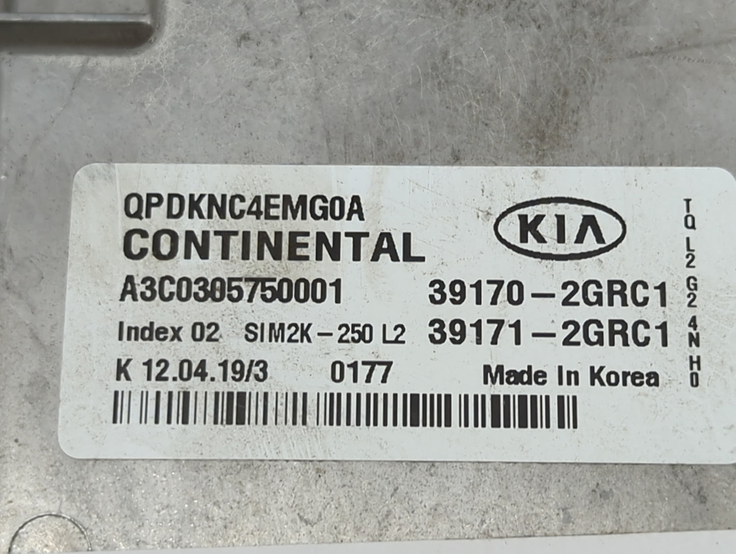 2020 Kia Sportage PCM Engine Control Computer ECU ECM PCU OEM P/N:39170-2GRC1 39171-2GRC1, A3C0305750001, QPDKNC4EMG0A Fits 