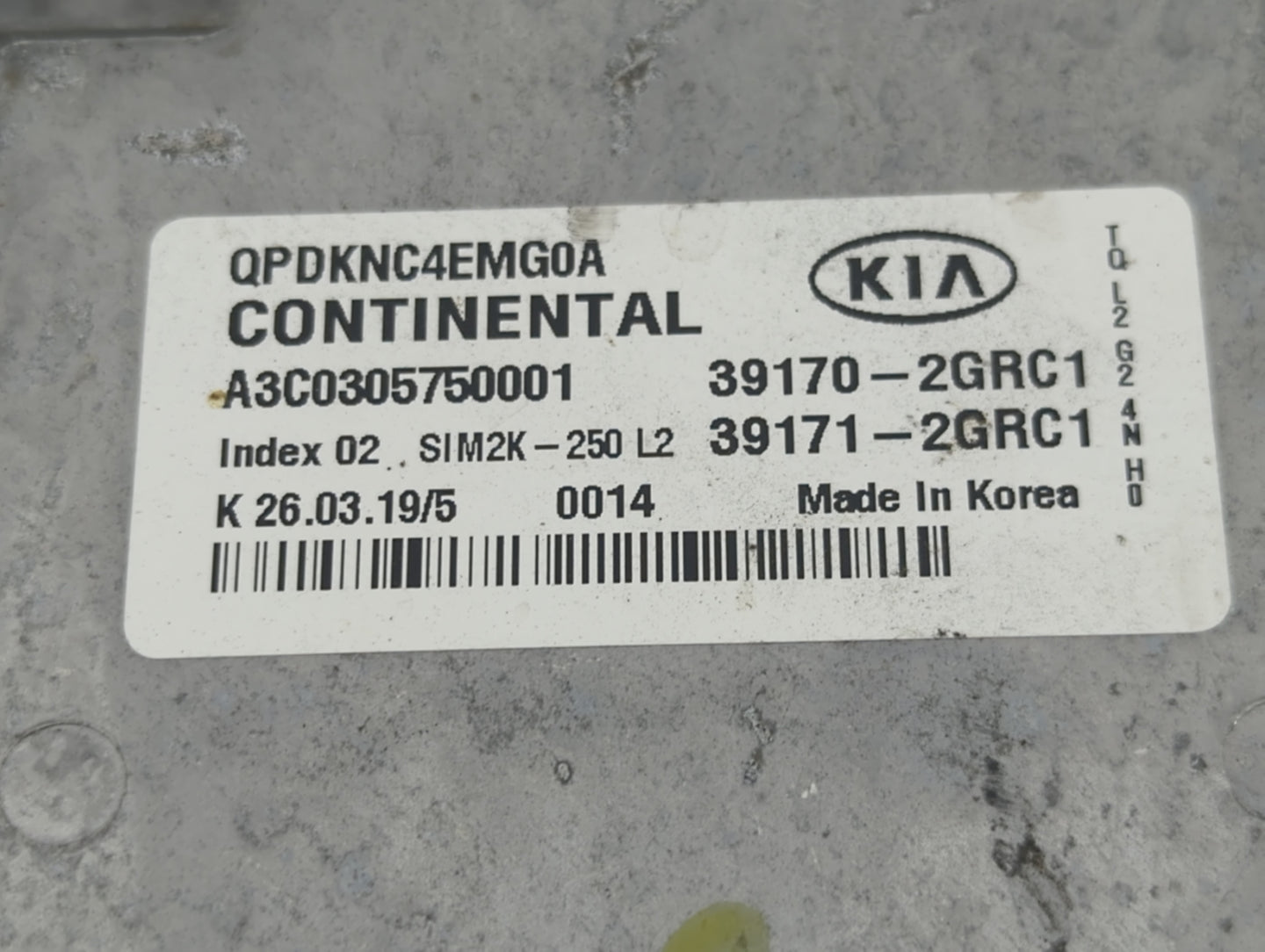2020-2021 Kia Sportage PCM Engine Control Computer ECU ECM PCU OEM P/N:39171-2GRC1 39170-2GRC1 Fits Fits 2020 2021 OEM Used 