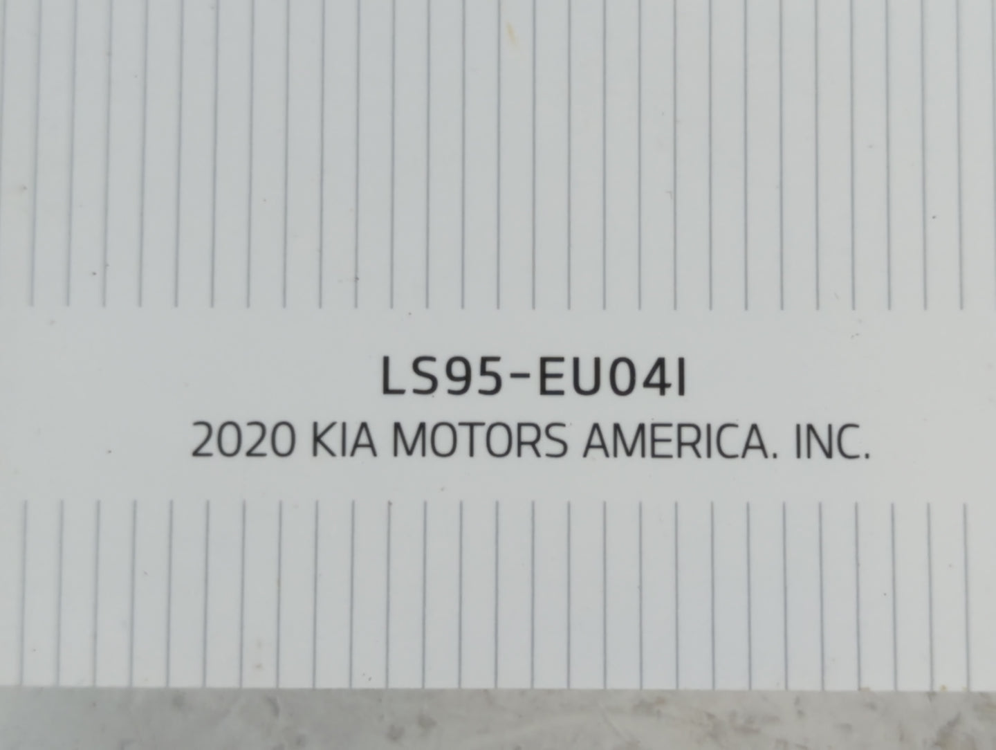 2020 Kia Telluride Owners Manual Book Guide P/N:LS95-EU04I OEM Used Auto Parts - Oemusedautoparts1.com