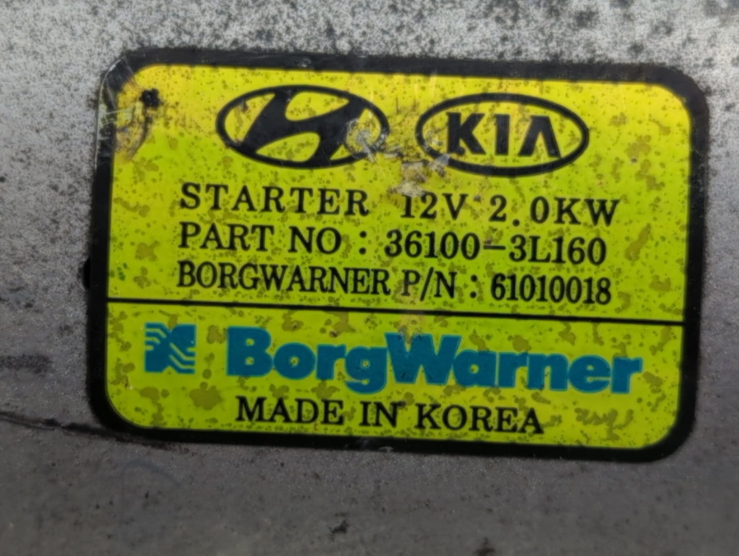 2020-2022 Kia Telluride Car Starter Motor Solenoid OEM P/N:36100-3L160 Fits Fits 2020 2021 2022 OEM Used Auto Parts - Oemuse