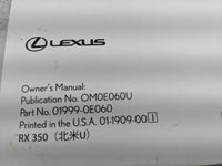 2020 Lexus Rx350 Owners Manual Book Guide OEM Used Auto Parts - Oemusedautoparts1.com