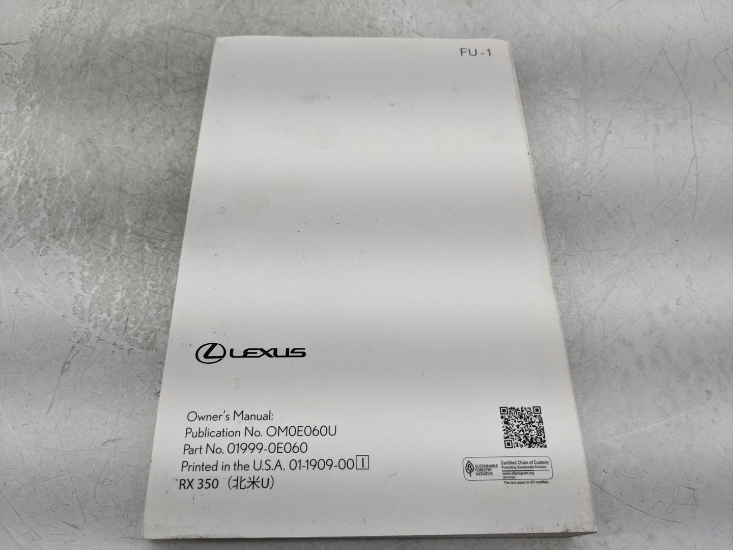 2020 Lexus Rx350 Owners Manual Book Guide OEM Used Auto Parts - Oemusedautoparts1.com