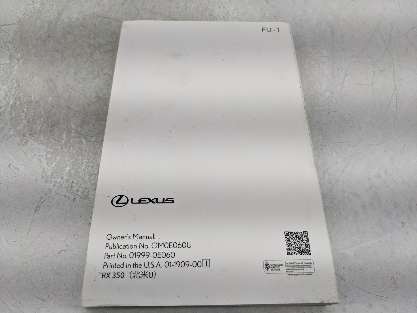 2020 Lexus Rx350 Owners Manual Book Guide OEM Used Auto Parts - Oemusedautoparts1.com