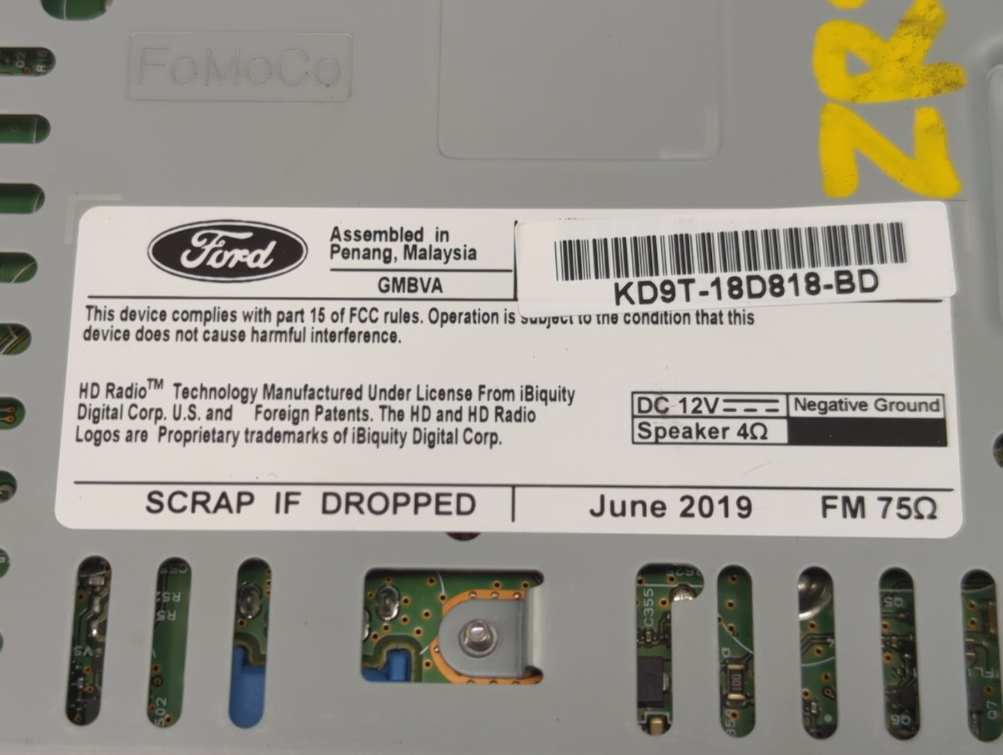 2020 Lincoln Continental Radio AM FM Cd Player Receiver Replacement P/N:KD9T-18D818-BD Fits OEM Used Auto Parts - Oemusedaut