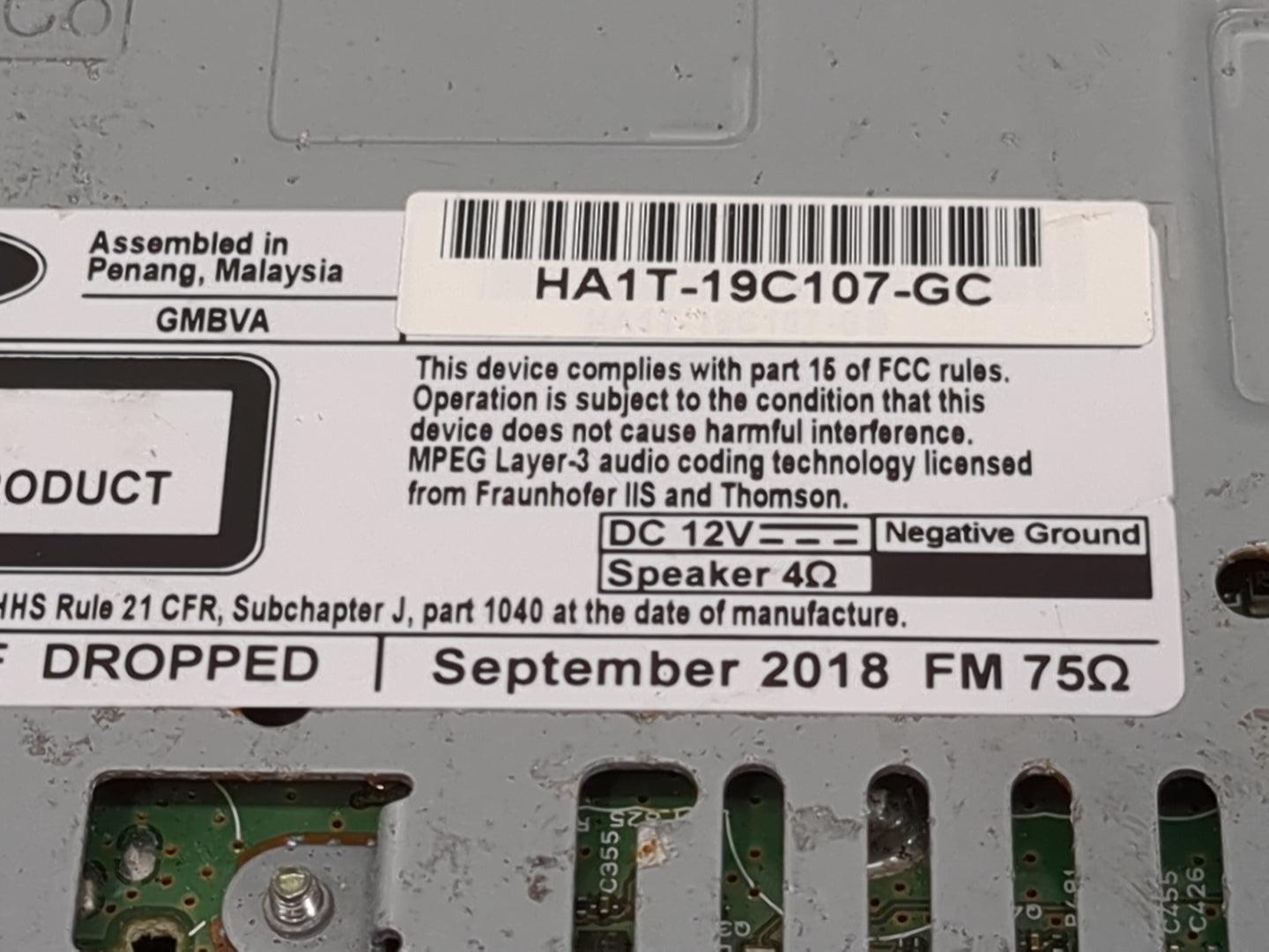 2019-2020 Lincoln Nautilus Radio AM FM Cd Player Receiver Replacement P/N:HA1T-19C107-GC Fits Fits 2019 2020 OEM Used Auto P