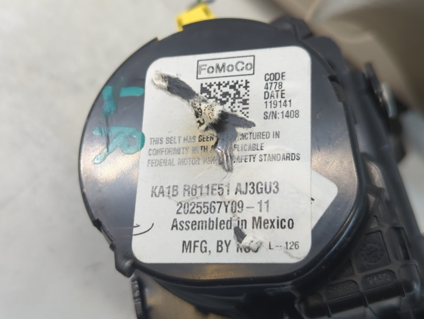 2020 Lincoln Nautilus Passenger Right Seat Belt Rear Retractor - Oemusedautoparts1.com