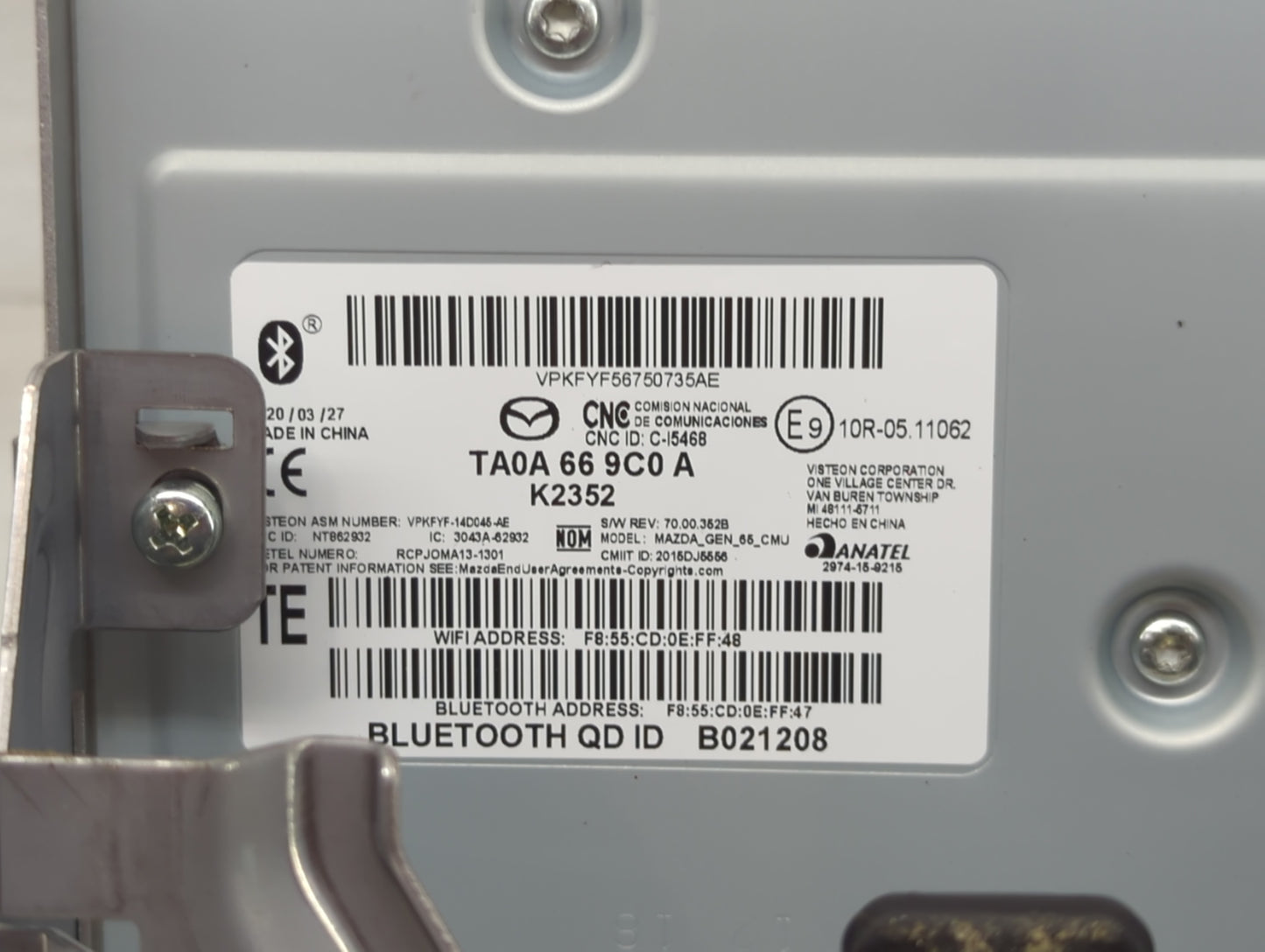 2016-2020 Mazda Cx-5 Radio AM FM Cd Player Receiver Replacement P/N:TA0A 66 9C0 A Fits Fits 2016 2017 2018 2019 2020 2021 OE